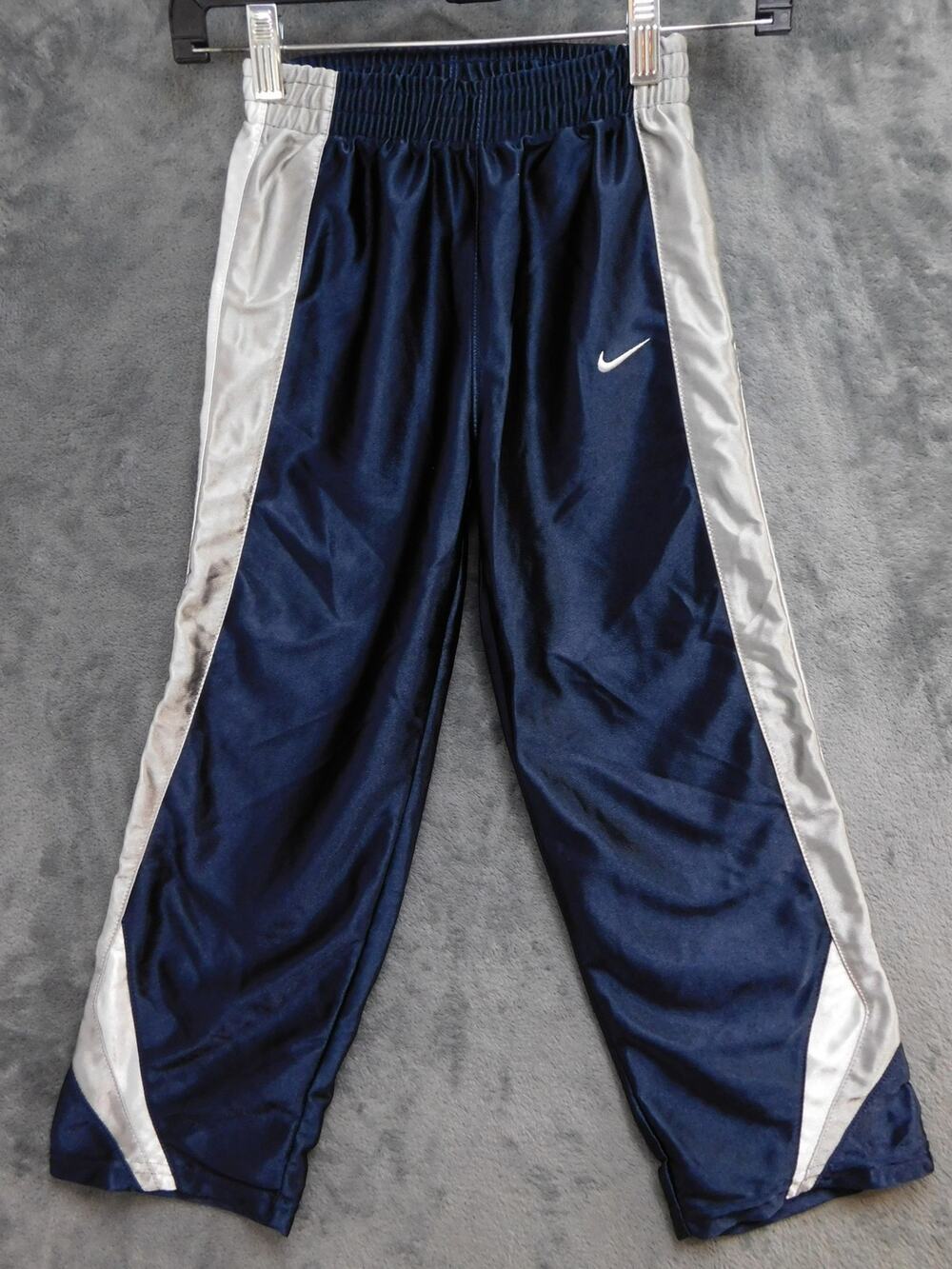 Nike Track Pants Boys 7 Blue Colorblock Elastic Waist Pull On Microfiber
